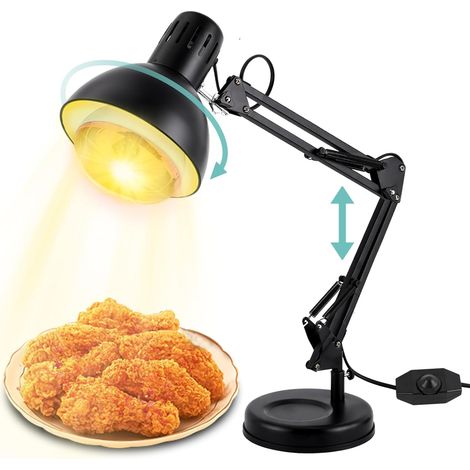 Lampe chauffante pour Aliments, orientable à 360°, 250 W, avec régulation de la température et Bras articulé Rabattable, pour Buffet, Cuisine, Restaurant (1/5)