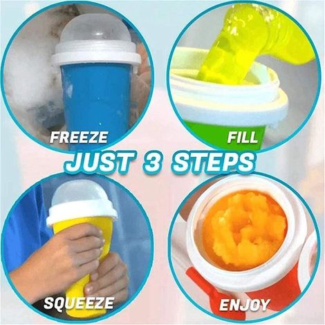 Tragbarer Slush-Becher für unterwegs, selbstgemachter Eisbecher, erfrischender Sommerbecher für Kinder. (1/5)