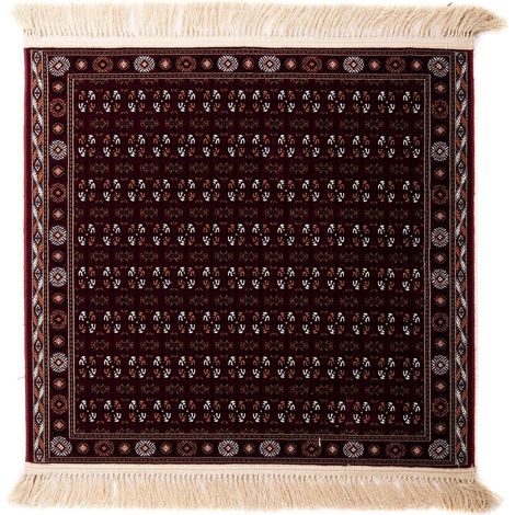 Tapis persan Afghan Mauri - 100x100cm, Square - 100% Acrylique - Tissé - Rouge foncé (1/5)