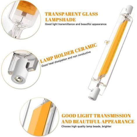 Ampoule LED R7S 118mm - - 20W (équiv. 200W) - Blanc chaud 3000K - 2000 lm - Dimmable (1/4)