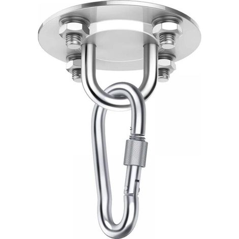 Heavy-Duty Ceiling Hook Set, 1000 lb Capacity, Stainless Steel Hammock Hanging Kit, 180° Rotatable, Hanging Chair, Hammock, Yoga, with Adjustment Screws, (1/4)