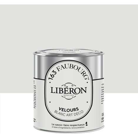 Weiße Art-Deco-Farbe für Wände, Decken und Holzarbeiten, LIBÉRON Velvet 0,5 l LIBERON