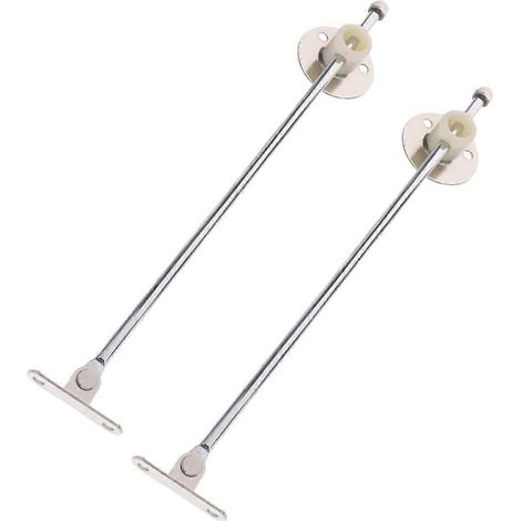 Supports de couvercle rabattable ORFOFE (lot de 2) pour portes de placard, robustes et argentés. (1/5)