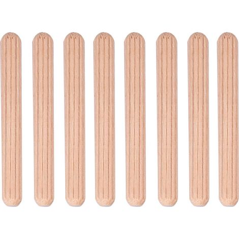 Lot de 50 Goujons Ronds Chevilles Cannelé M6 Bâton de Cheville en Bois Artisanat Goujons Tiges (M650(50PCS)) (1/5)