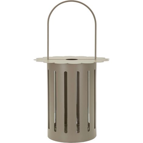Lanterna decorativa in metallo tortora, Ø24x43 cm – Saturno (1/5)