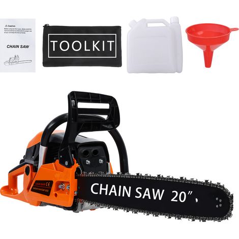 FLASIDU – 58-cm³-Benzinkettensäge – 2-Takt-Motor mit 3 PS – 50 cm Schwertlänge – für präzise Schnitte (1/5)