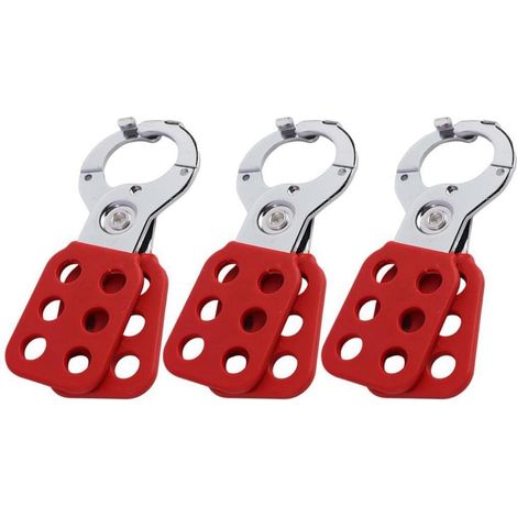 Lockout Haspe 3 Stück, 6-Loch Aluminium, für Industrie & Wartung