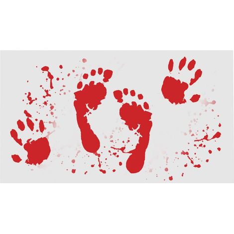 VURAHOME - Halloween Foot Mat Bloody Bathroom Color Changing Floor Mat, Tapis de salle de bain rouge avec eau blanche (1/5)