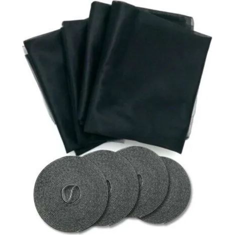 Lot de 4 moustiquaires Velcro noires de 1,3 x 1,5 m, rideau invisible autocollant. (1/3)