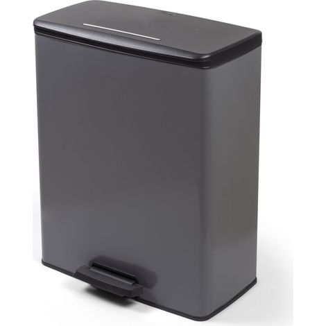 Curver Deco Bin Rectangular Pedal 65L, Cool Grey