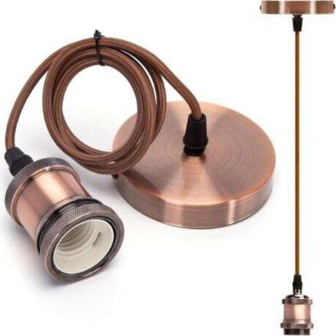 E27 Pendelleuchte mit Schraubring, E27 Lampenfassung mit Kabel, E27 Vintage Pendelleuchtenkabel, E27 Pendelleuchtenfassung mit 1 m Kabel