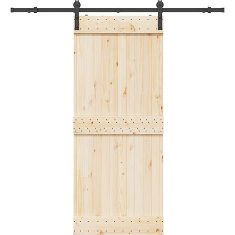 Schiebetürbeschlag-Set 183 cm Stahl Schwarz