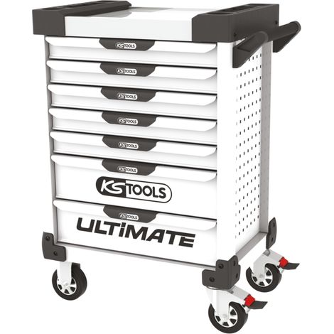 KS Tools - Servante ULTIMATE blanche, 7 tiroirs - 803.0007