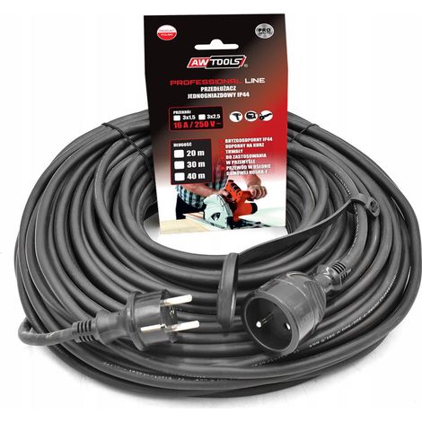 Awtools przedłużacz profesjonalny 30m 3x2,5mm /ip44 16a/4000w