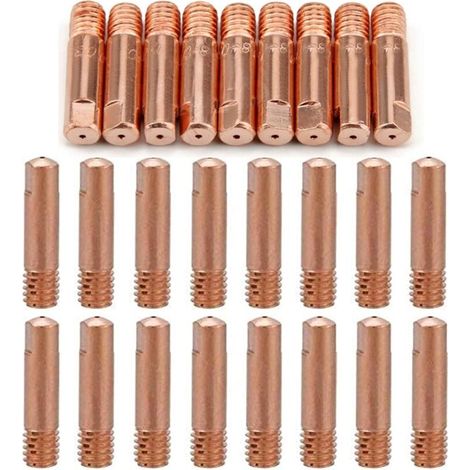 Reboot 40 pièces MB15 15AK buses de gaz buses de contact porte-buse 0,8/1,0 mm MIG/MAG consommables pour torche de soudage pointes de contact MIG machine de soudage MIG（20pc-0.8mm，20pcs-1.0mm）