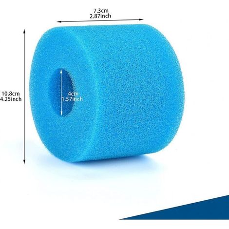 Éponge filtrante de type S1, cartouche filtrante en mousse, mousse filtrante pour piscine, réutilisable et lavable, filtre en mousse (6, bleu) (1/3)