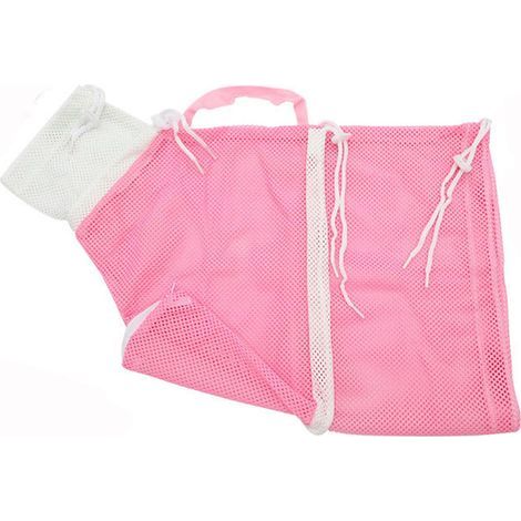Lot de 2 sacs de bain pour chat de troisième génération, en filet anti-morsure, couleurs rose et blanc, modèle amélioré (1/5)