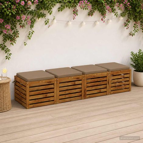 vidaXL 4-Piece Seat Cushions SOEST 4 pcs 100% Polyester Taupe (1/5)