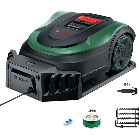 Bosch Rasenmäher Roboter Indego S+ 500 (integrierter 18V Akku und App Funktion, Ladestation enthalten, Schnittbreite 19 cm, für Rasenflächen bis 500 m²) (1/8)