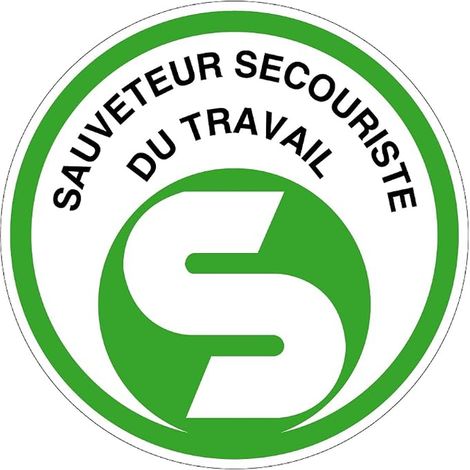 Panneau Sauveteur Secouriste du Travail - Ø 130 mm, Vinyl adhésif (1/4)