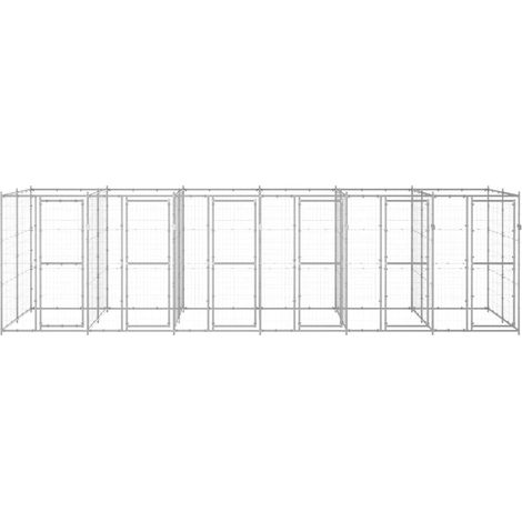 Maison Exclusive - Outdoor-Hundezwinger Verzinkter Stahl 14,52 m² (1/5)