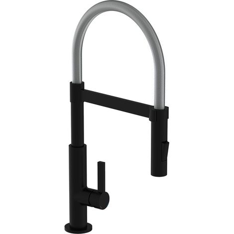 Miscelatore monocomando cucina MIAMI con molla a spirale - cromo/nero opaco Schütte (1/5)