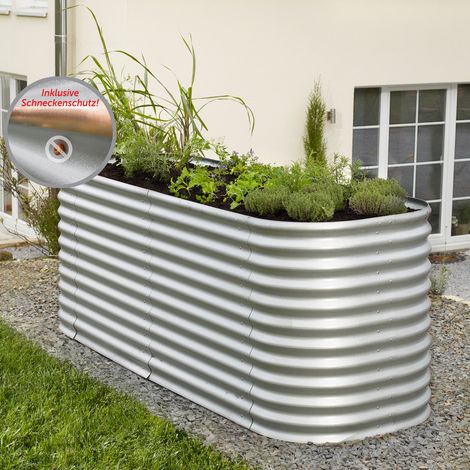 Vitavia Hochbeet "Vita BASIC M", aluminium blank, 242 x 82 x 63 cm (L x B x H) (1/4)
