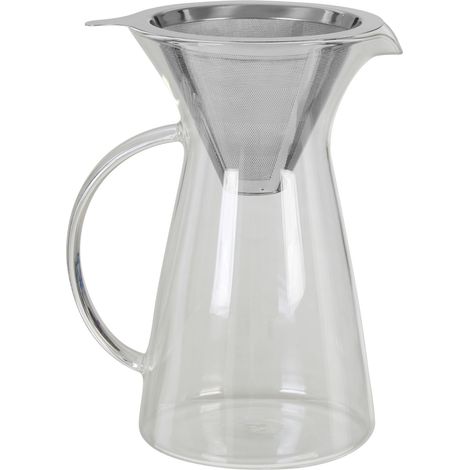 Interiors By Premier Versatile Coffee Pot 1100ml, Borosilicate Glass Coffee Pot For Breakfast, Stainless Steel Simple Coffee Pot (1/5)