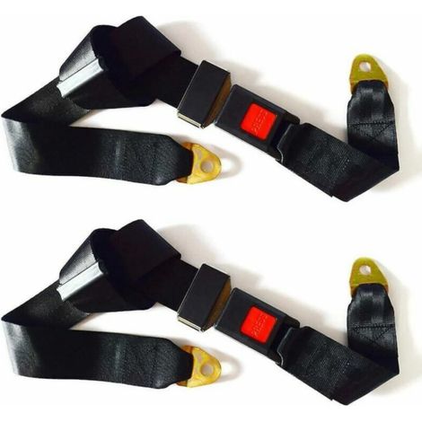 Lot de 2 ceintures de sécurité universelles réglables Harnais de sécurité réglable à 2 points Ceinture de sécurité simple double - (1/5)