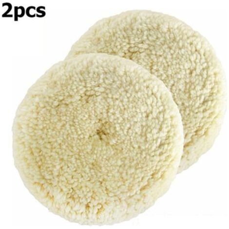 Set di 2 tamponi lucidanti in lana d'agnello, 76 mm (3 pollici), cuffie lucidanti, dischi lucidanti in lana per la lucidatura dell'auto.