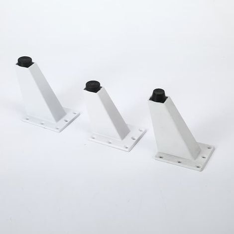 Pieds de meuble réglables blancs (80 mm), lot de 4, pour cuisine, comptoir, bar ou bureau TV, en alliage d'aluminium. (1/5)