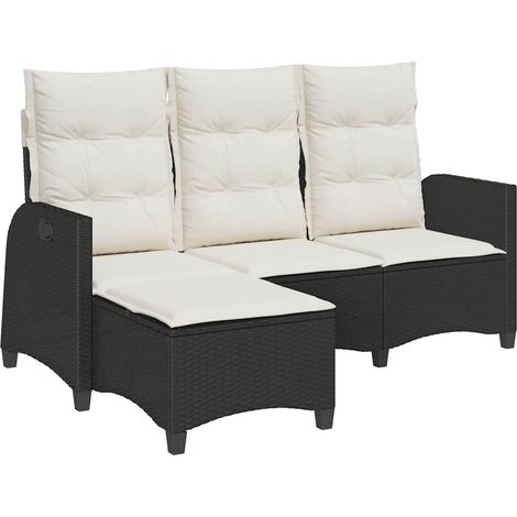Maison Exclusive - Gartensofa mit Liegefunktion Kissen L-Form Sch