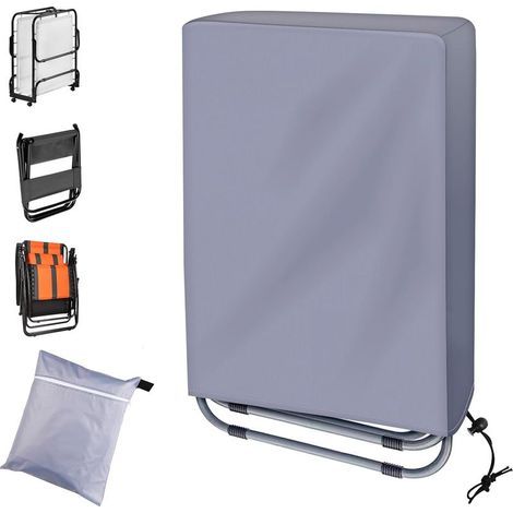 Housse de chaise pliante imperméable et résistante aux UV et aux déchirures pour meubles de jardin (gris) (1/5)