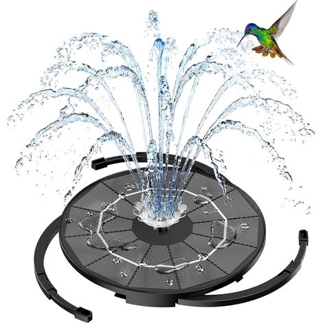 Fontaine Solaire 3,5 W avec Câble 3 m Kit Pompe Solaire avec Supports pour Jardin Étang Bain d'Oiseaux (1/5)