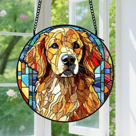 12.5cm Suspension en Vitrail, Attrape-Soleil Artistique Unique Coloré Élégant pour Intérieur, Cadeau Fête des Mères, Noël (1/5)