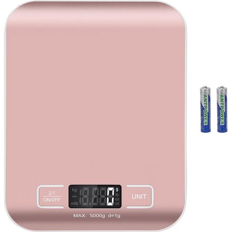 Petite balance postale pour colis, échelle d'expédition, balance numérique de cuisine, cuisson, céto et préparation des repas pour perdre du poids, en acier inoxydable étanche (batterie or (1/5)
