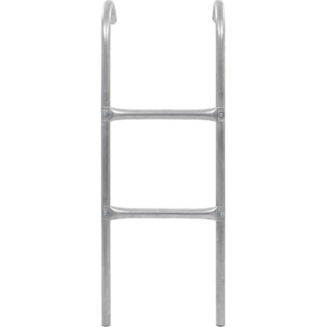 Échelle de Trampoline 2 Marches Accès Sécurisé en Acier Galvanisé Argenté 102,6 cm (1/5)