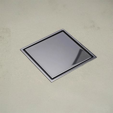 Exagonshop Scarico doccia 15x15 sifone Uscita Dm 50 quadrato