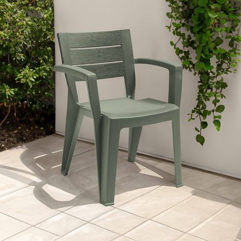 Dmora - Gartenstuhl Oberon, Gartensitz, Outdoor-Stuhl, Outdoor-Sessel, Made in Italy, 60x58 h79 cm, Grün (1/3)