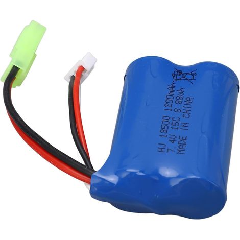 Batterie au lithium RC 7,4 V 1200 mAh durable tension stable avec prise pour voiture RC Crawler (1/5)