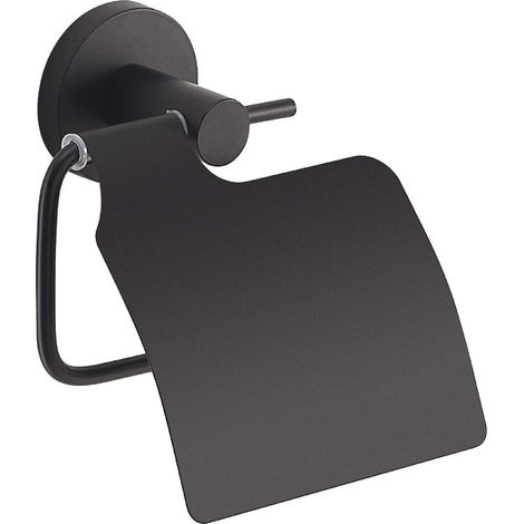 GEDY FP251400100 Portarrollo con Tapa Negro Mate - ref: FP251400100