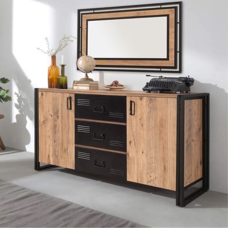 Credenza industriale con ante e cassetti HOLEN (1/4)