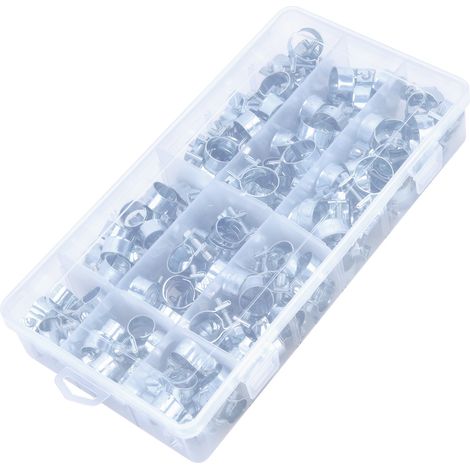 Kit d'assortiment de 135 mini colliers de serrage pour tuyau d'arrosage en acier au carbone de 8 à 18 mm. (1/5)
