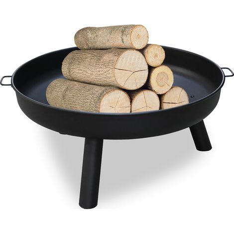 Wolketon Feuerschale 82cm Feuerkorb Feuerschale Edelstahl Multifunktional mit Griffen
