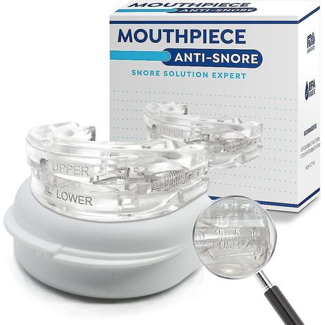 Protège-dents anti-ronflement réglable, embout buccal anti-ronflement nocturne, gouttière de sommeil pour bruxisme et grincement des dents (1/3)