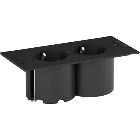 Multiprise encastrable 2 prises type f modèle due - Indice de protection : IP 20 - Largeur : 67 mm - Longueur : 139 mm - Matériau : Plastique - Profondeur : 45 mm  - BACHMANN (1/5)