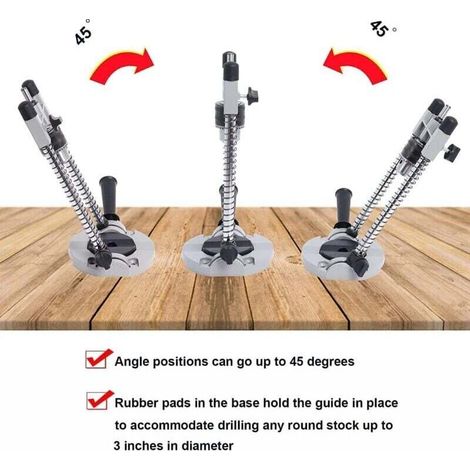 Guide de perçage réglable à 90° Support de perceuse électrique rotative avec mandrin de perçage Mini support de perceuse d'établi pour le travail du bois (1/3)