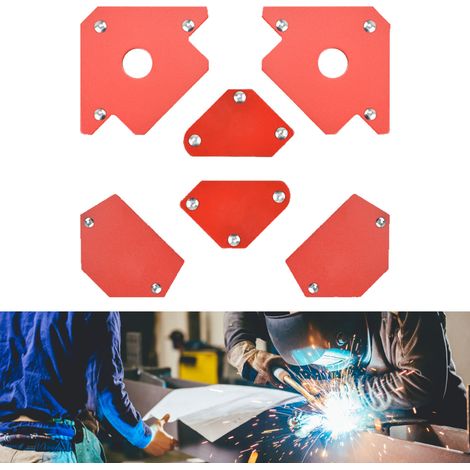 Ensemble de 6 outils auxiliaires de soudage : positionneur magnétique, aimant de soudage à angle droit, aimant puissant multi-angles. (1/5)