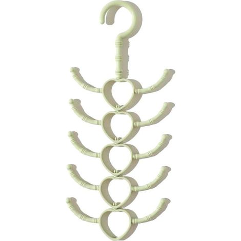 Lot de 10 crochets rotatifs multifonctions 10 branches, organisateur de vêtements en plastique (1/4)
