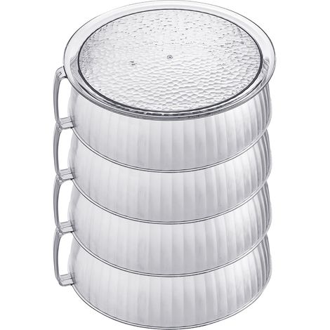 Protection alimentaire multicouche, multifonctionnelle et transparente, couvercle isolant pour plats, idéal pour la cuisine et la table à manger (4 couches). (1/5)